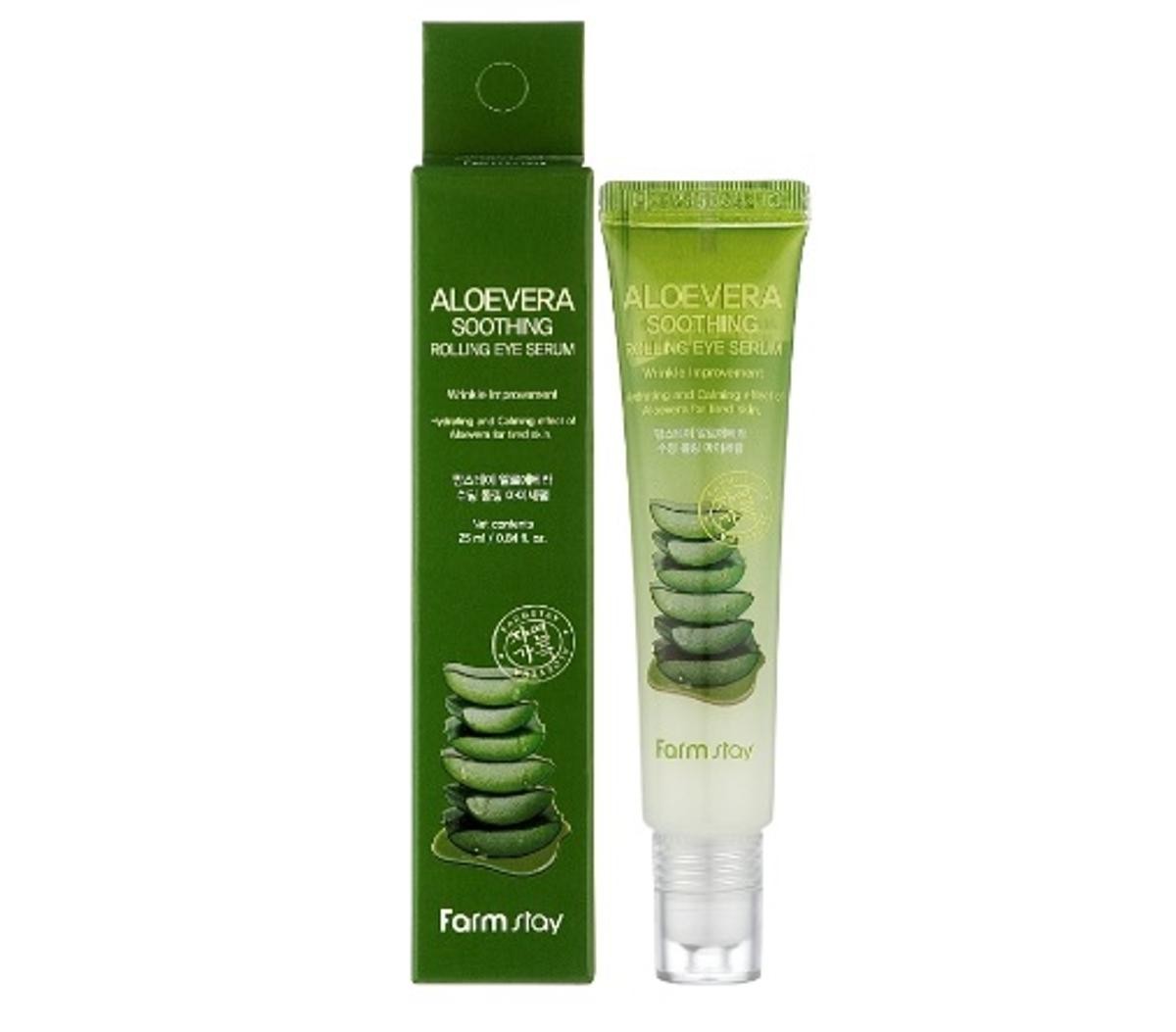 Сироватка-ролер для шкіри навколо очей з екстрактом алое FarmStay Aloevera Soothing Rolling Eye Seru